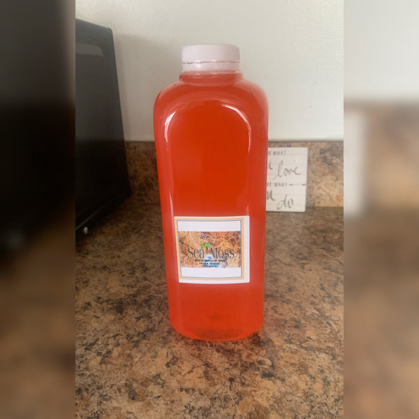 Sea moss strawberry lemonade drink